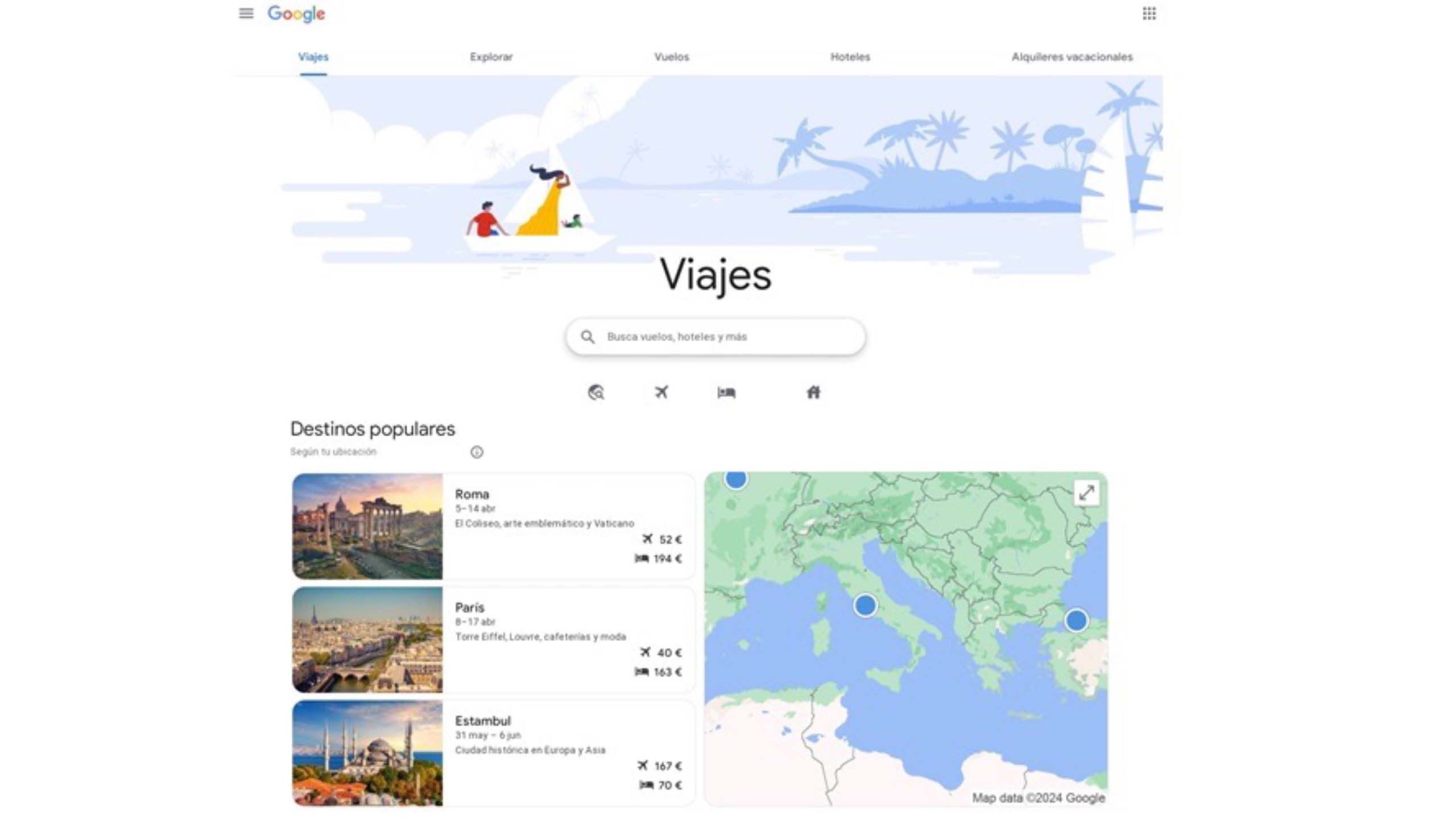 Cómo organizar tus viajes con Google Travel